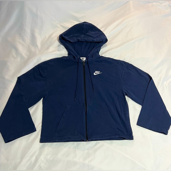 Nike Jackets & Blazers - Nike Blue Zip-Up Jacket with Hoodie